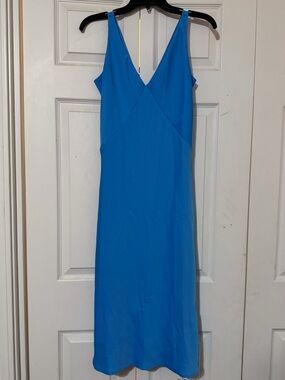 a new day Bright Blue V-Neck Midi Slip Dress
